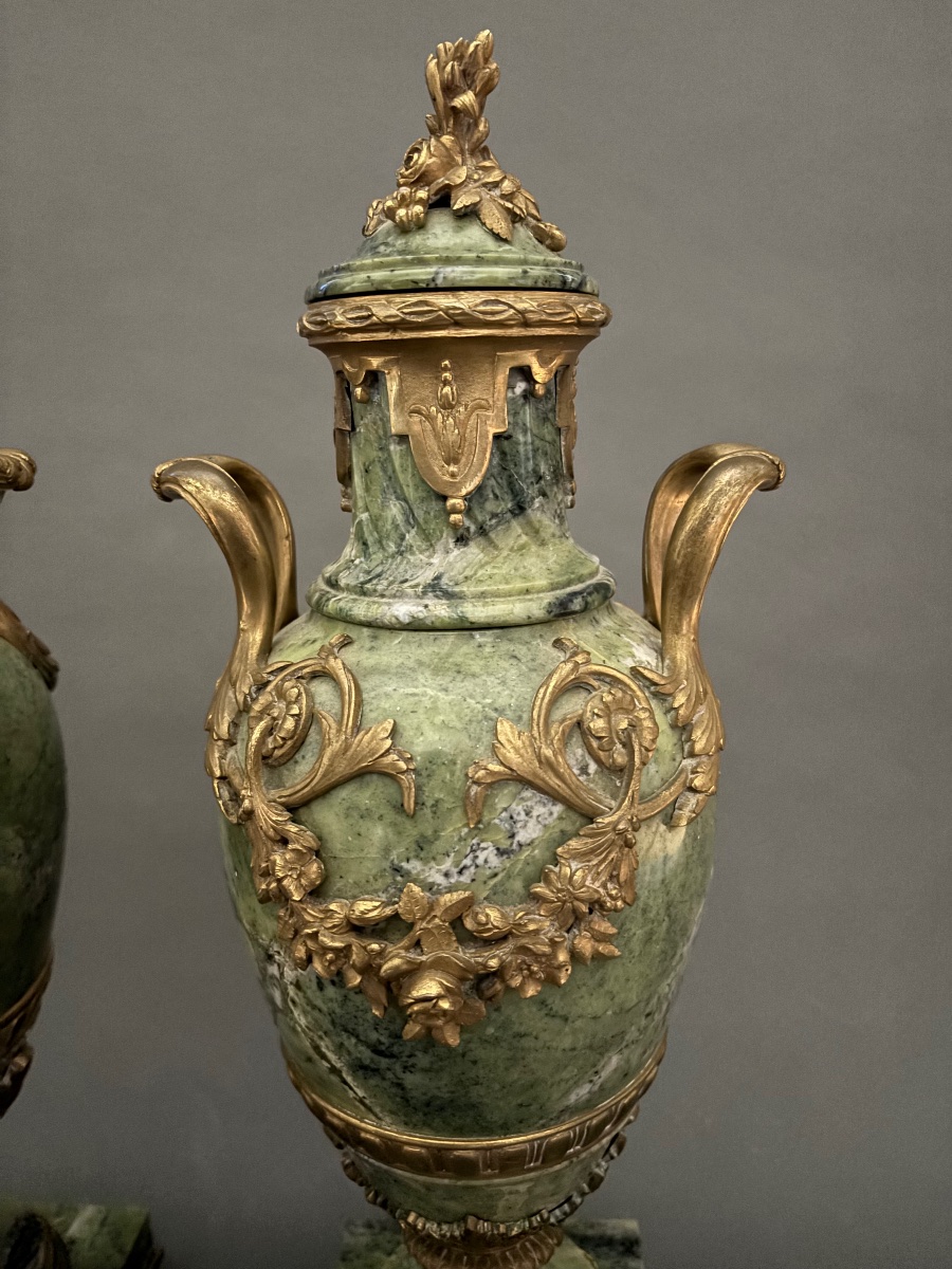 Vases. Marble, Bronze. 19th Century.-photo-3