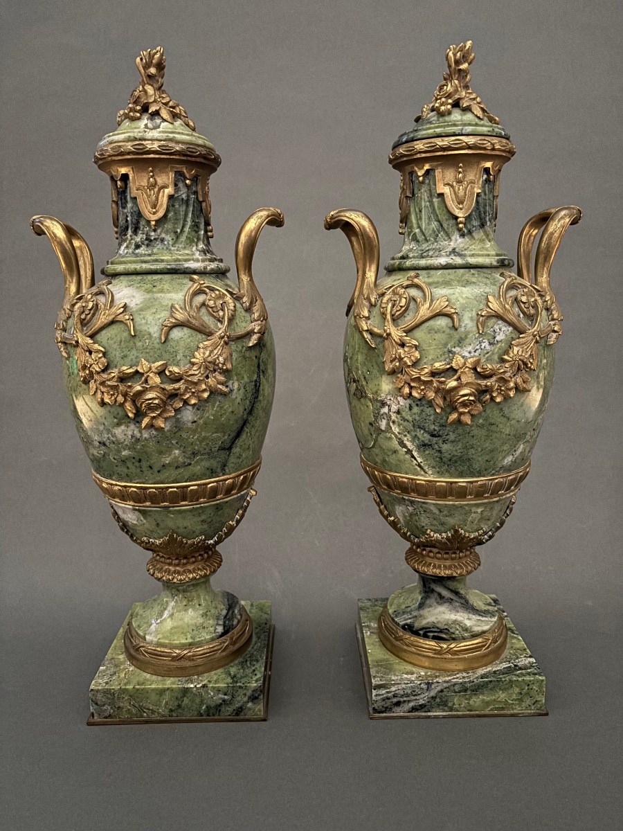 Vases. Marble, Bronze. 19th Century.