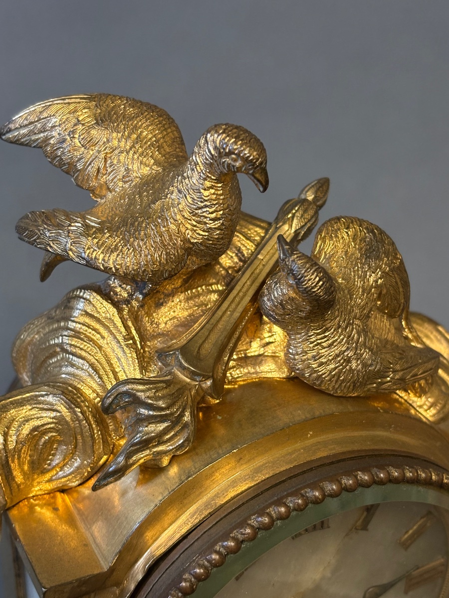 Clock. Gilded Bronze. 19th Century.-photo-3