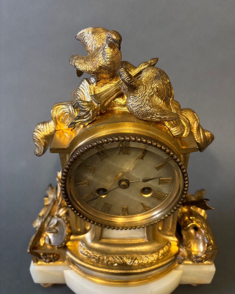 Clock. Gilded Bronze. 19th Century.-photo-4