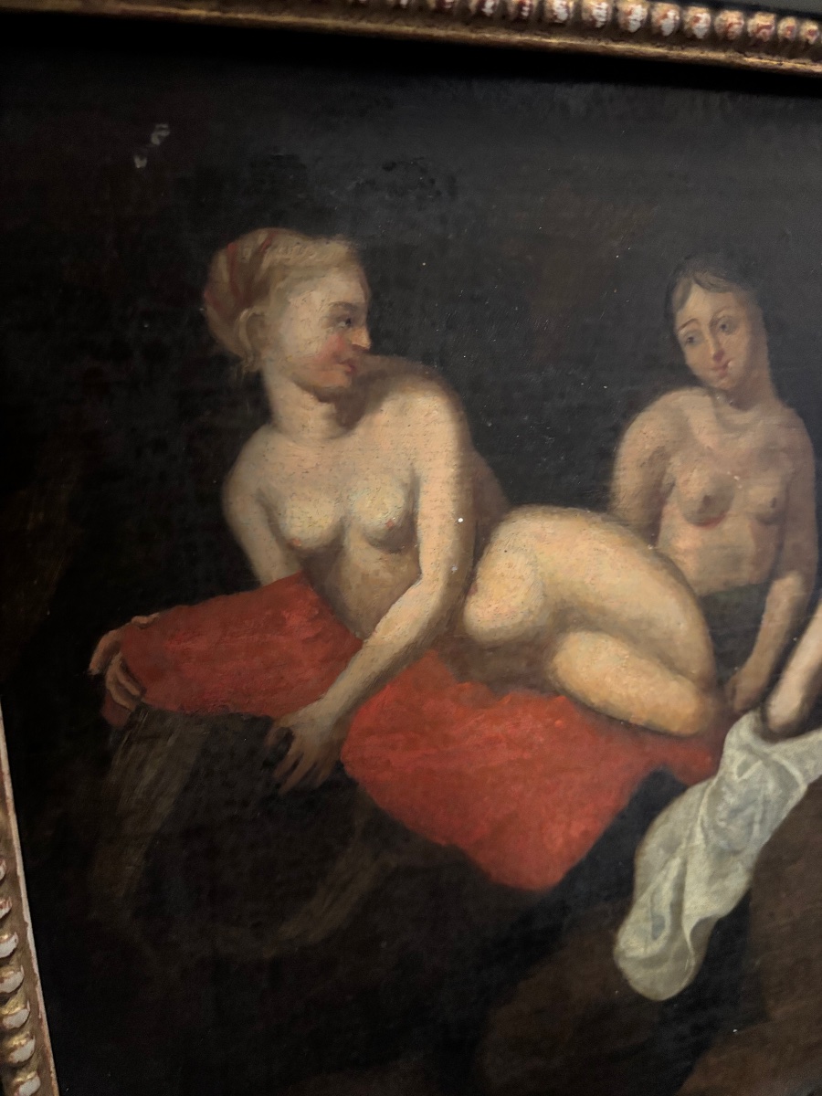 Painting On Wood. 18th Century.-photo-1