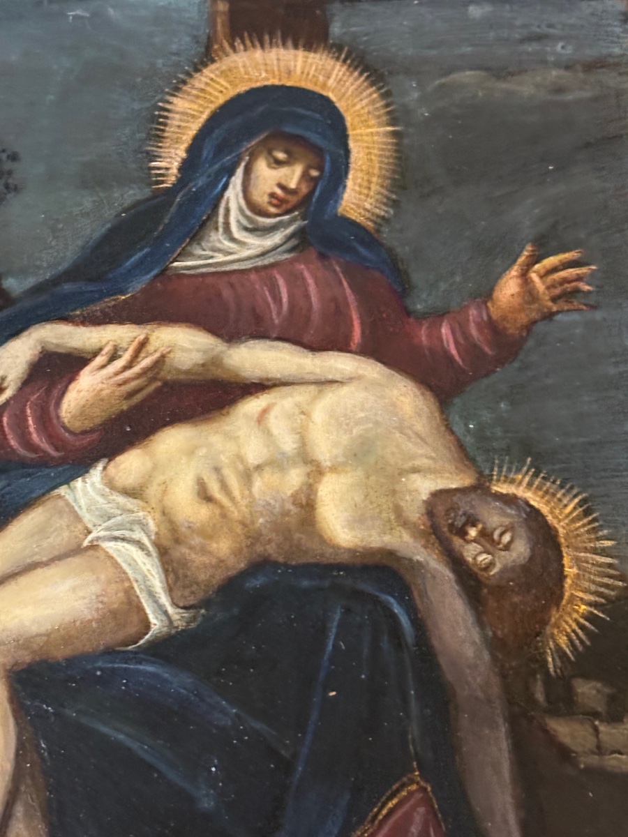 Peinture sur cuivre. XVIIe siècle.-photo-2