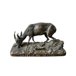 Bronze animalier P. J. Mêne. Gazelle.