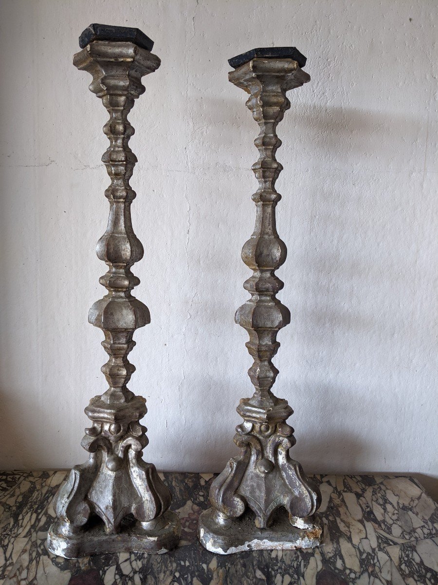 Pair Of Antique Candle Holders-photo-1