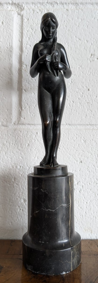 Bronze Sculpture By Hans Herry Liebmann (1876-1941) With Marble Base