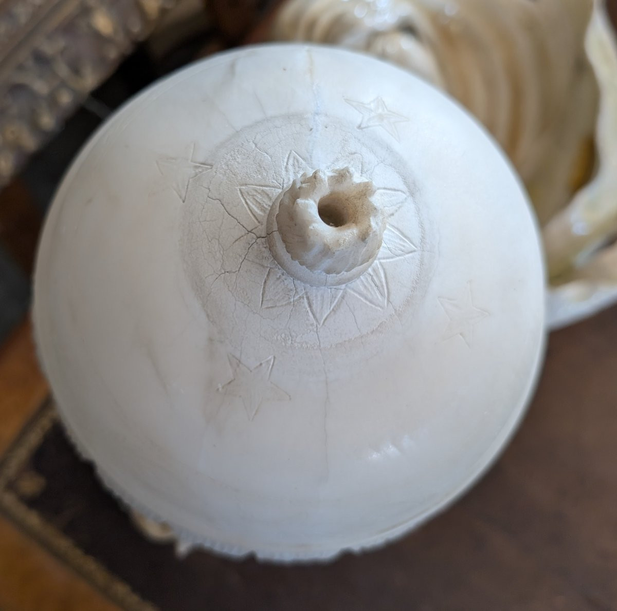 Lampe-sculpture en albâtre, manufacture toscane, début du XXe siècle-photo-4