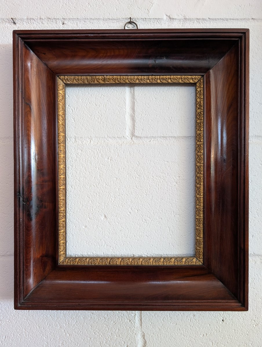 Cadre en bois d’acajou et or, première moitié du XIXe siècle-photo-1