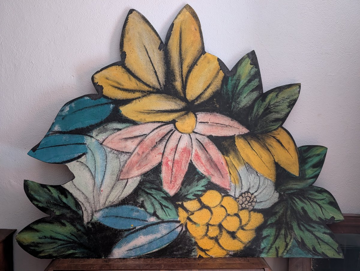 Decorative Floral Panel – Liguria, 20th Century – Luzzati Atmosphere-photo-3