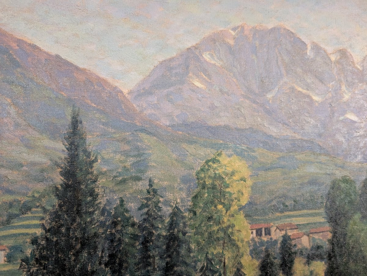 Giovanni Molteni (XXe siècle)  "Paysage alpin – Presolana"-photo-4