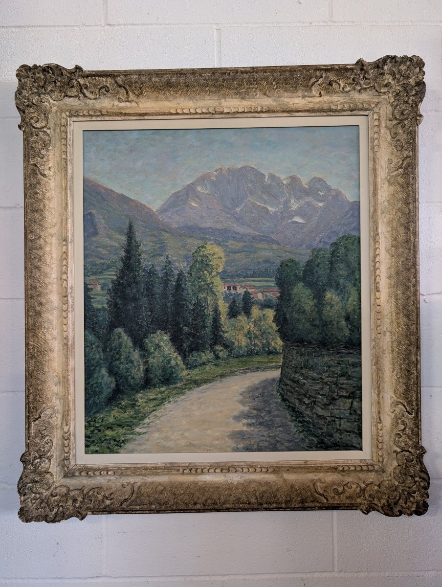 Giovanni Molteni (XXe siècle)  "Paysage alpin – Presolana"-photo-5