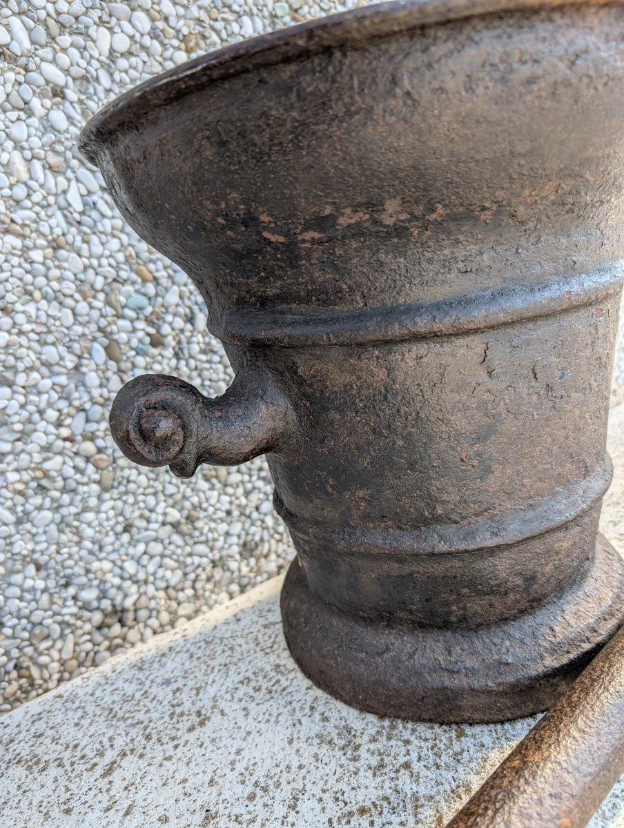 Cast Iron Mortar - Second Half Of The 19th Century-photo-4