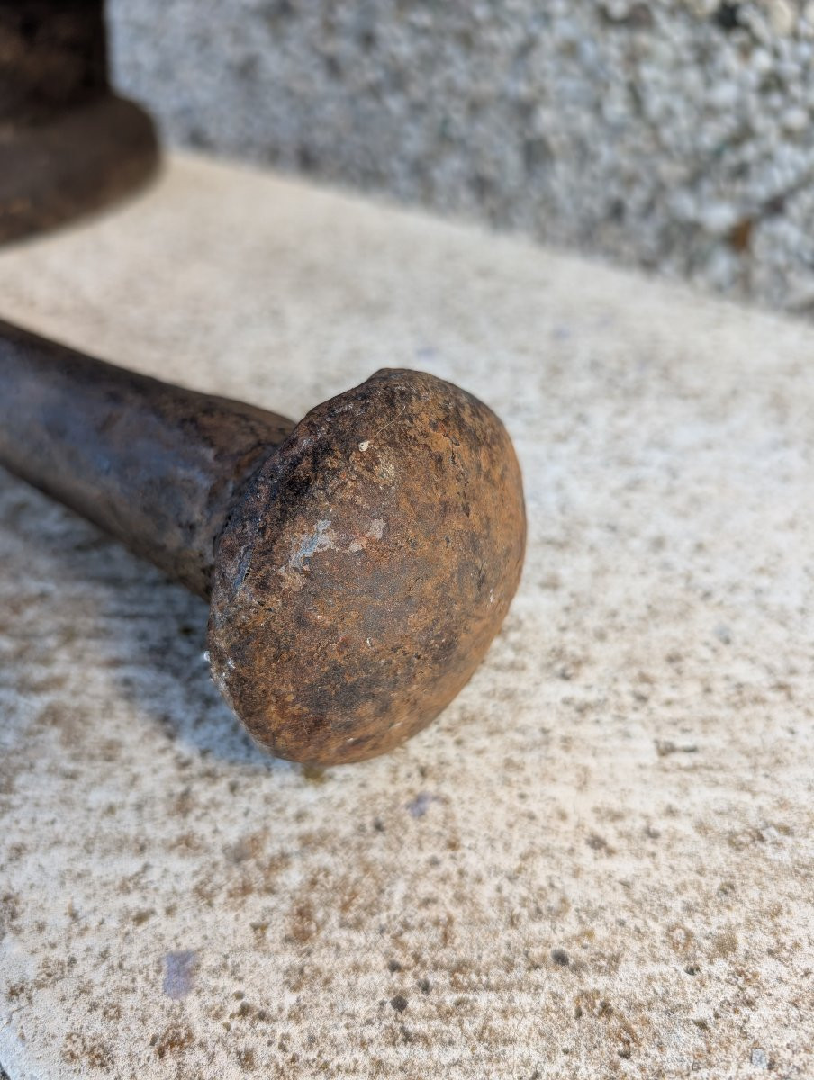 Cast Iron Mortar - Second Half Of The 19th Century-photo-1