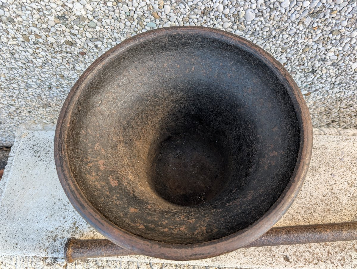 Cast Iron Mortar - Second Half Of The 19th Century-photo-2