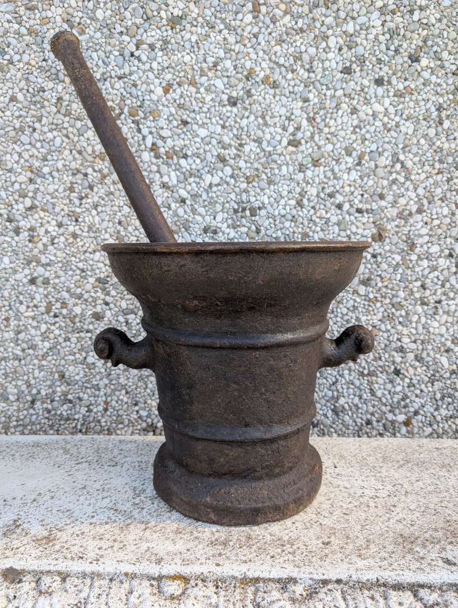 Cast Iron Mortar - Second Half Of The 19th Century