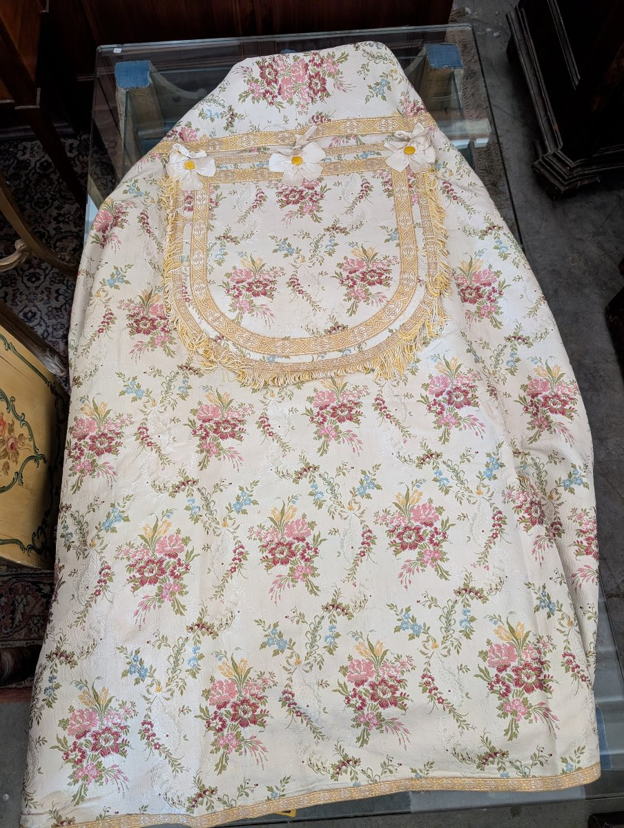 Ecclesiastical Chasuble Cloak In Floral Brocade – Early 20th Century-photo-4