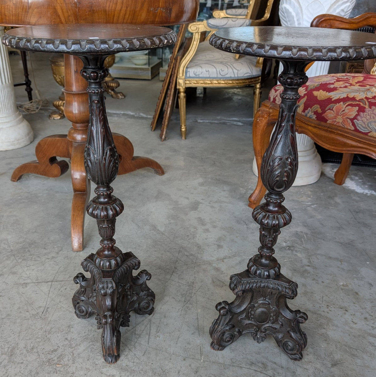 Paire de guéridons néo-Renaissance – Seconde moitié du XIXe siècle-photo-2