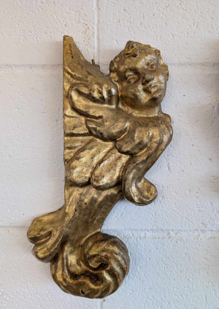 Paire de frises en bois sculpté et doré – milieu du XVIIIe siècle-photo-2