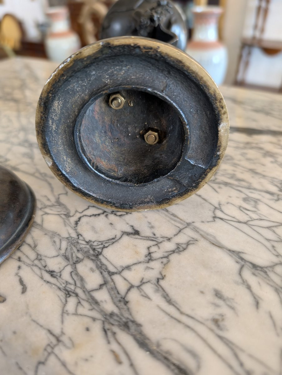 Bronze Sculpture With Container – Late 19th Century-photo-1