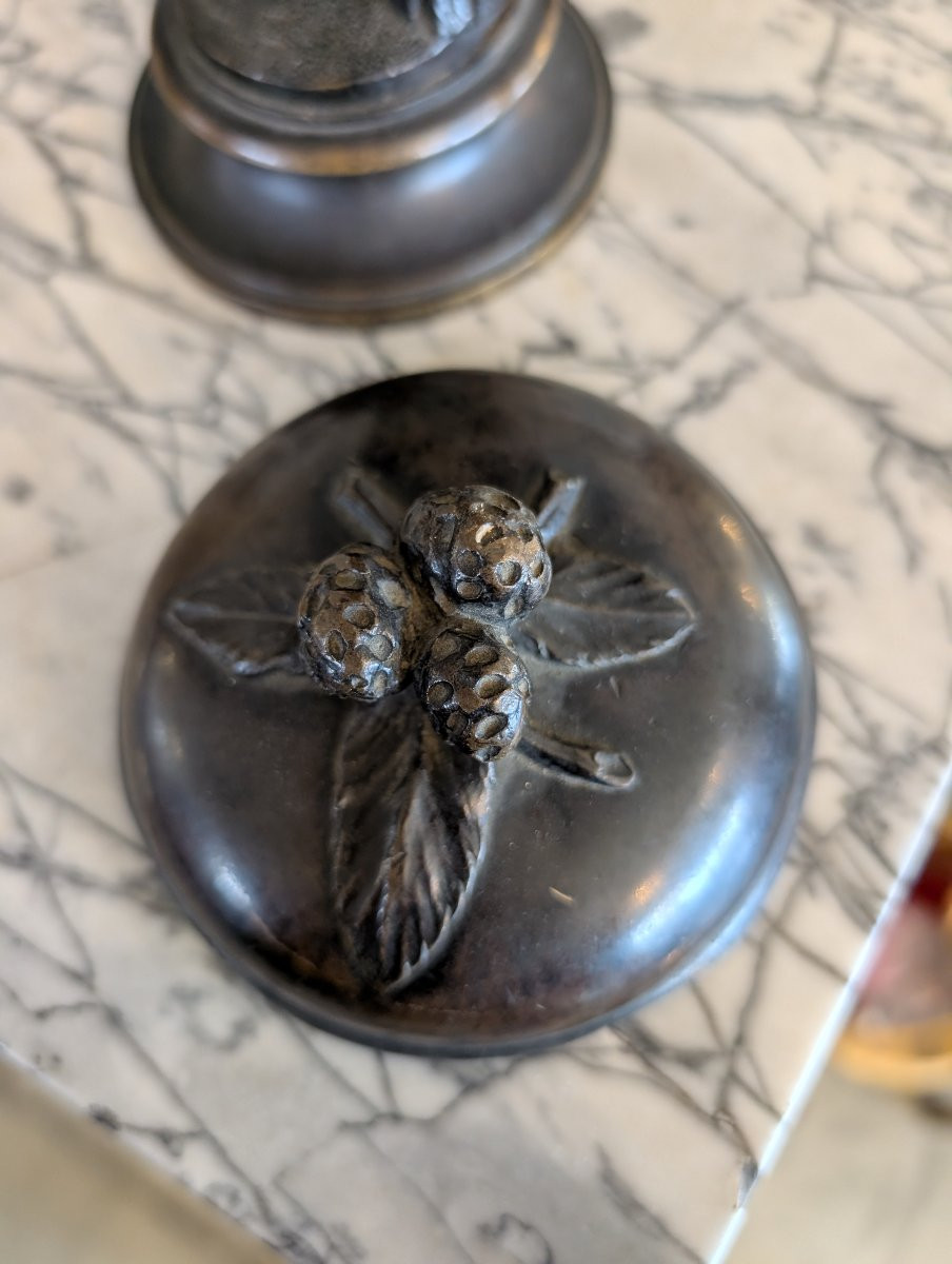 Bronze Sculpture With Container – Late 19th Century-photo-3