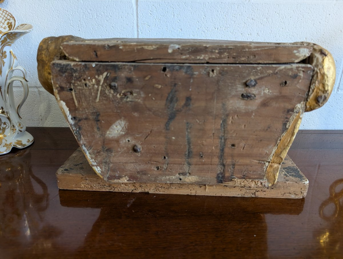 Carved And Gilt Wooden Base, 17th Century-photo-5