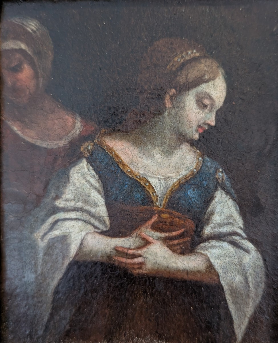 Virgin Of The Expectation With Saint Anne – Oil On Canvas Laid On Panel, Late 18th Century-photo-3