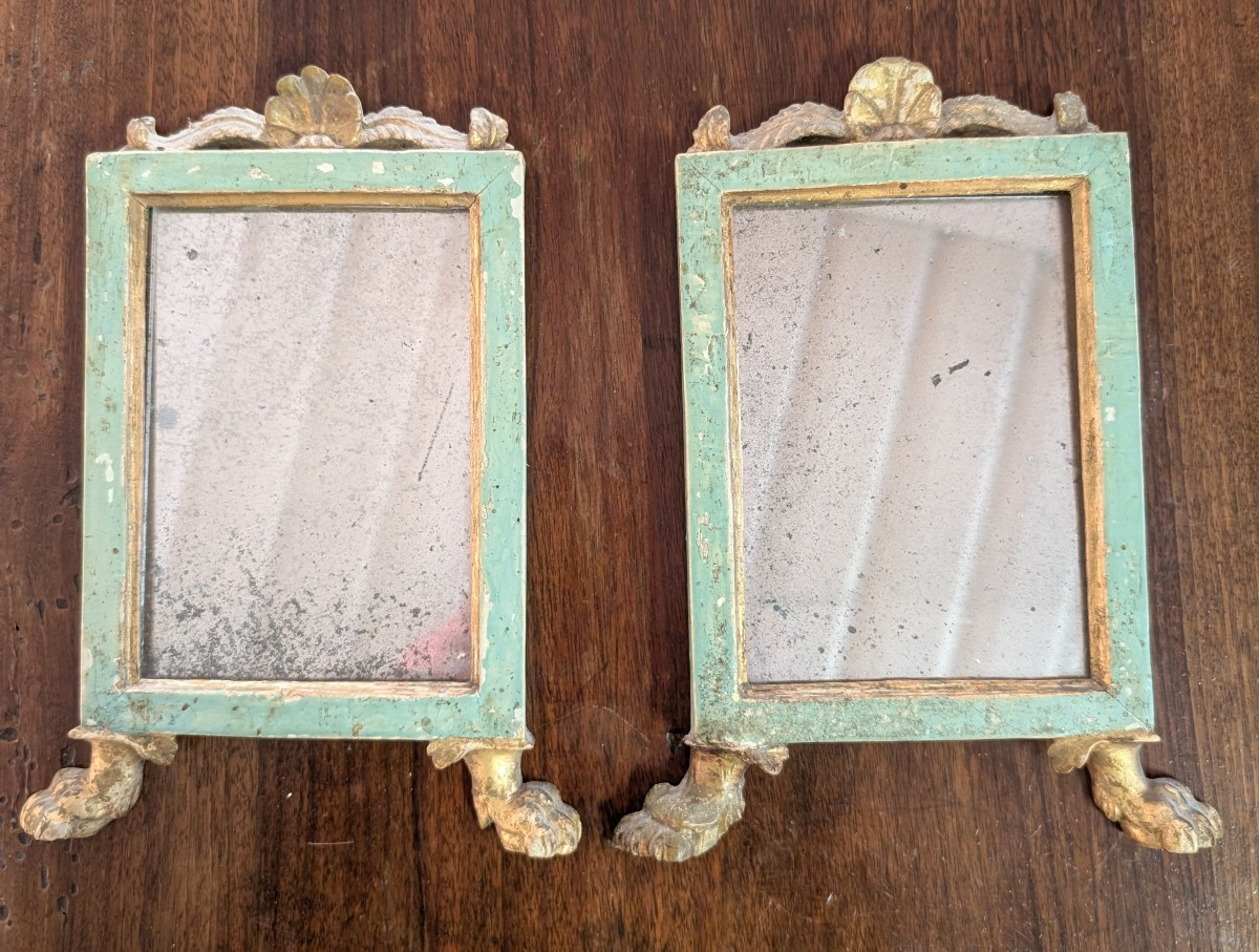Pair Of Genoese Neoclassical Mirrors, Formerly Cantaglorie Elements – Late 18th Century