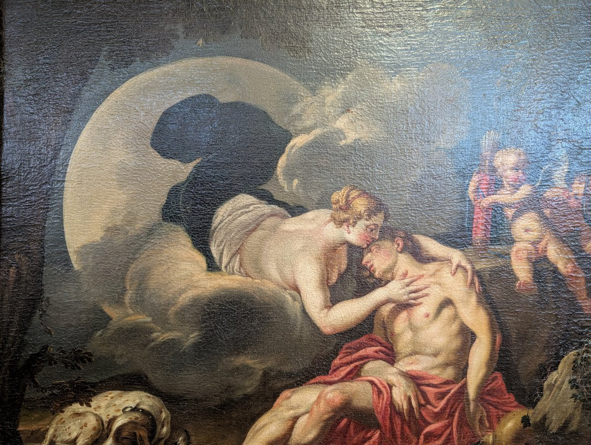 Diana And Endymion – 18th Century Painting-photo-3