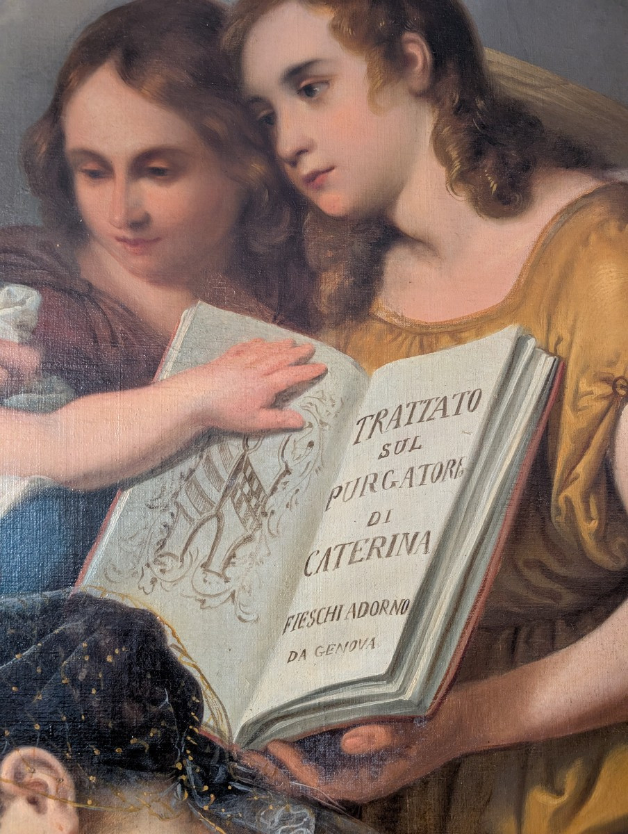 Large Altarpiece Depicting Saint Catherine Of Genoa Inspired By The Virgin And Child -photo-2