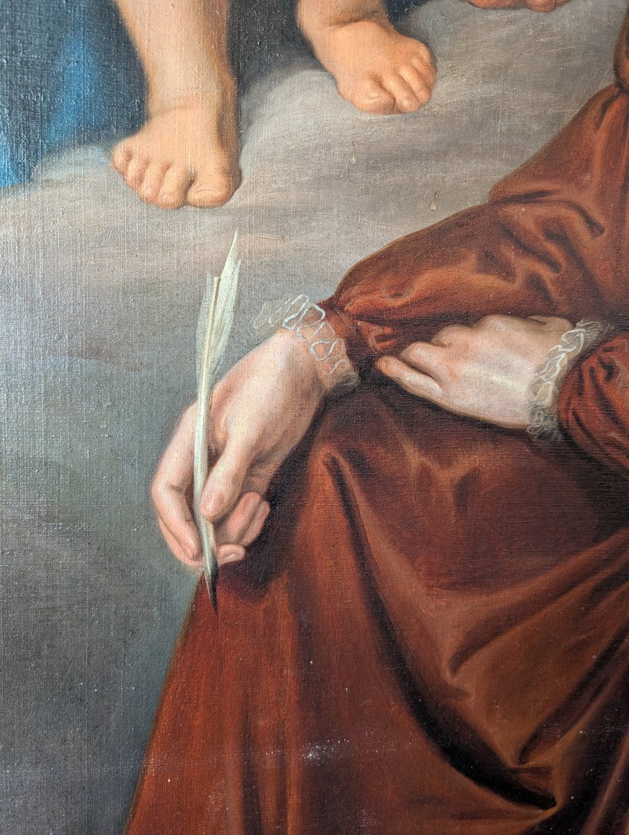 Large Altarpiece Depicting Saint Catherine Of Genoa Inspired By The Virgin And Child -photo-4