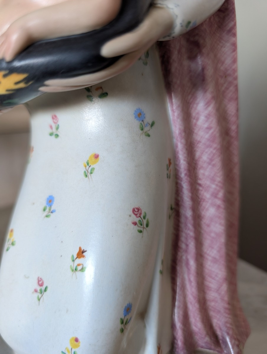 Ciamanna Turin Ceramic Madonna – Religious Sculpture 1950s-photo-4