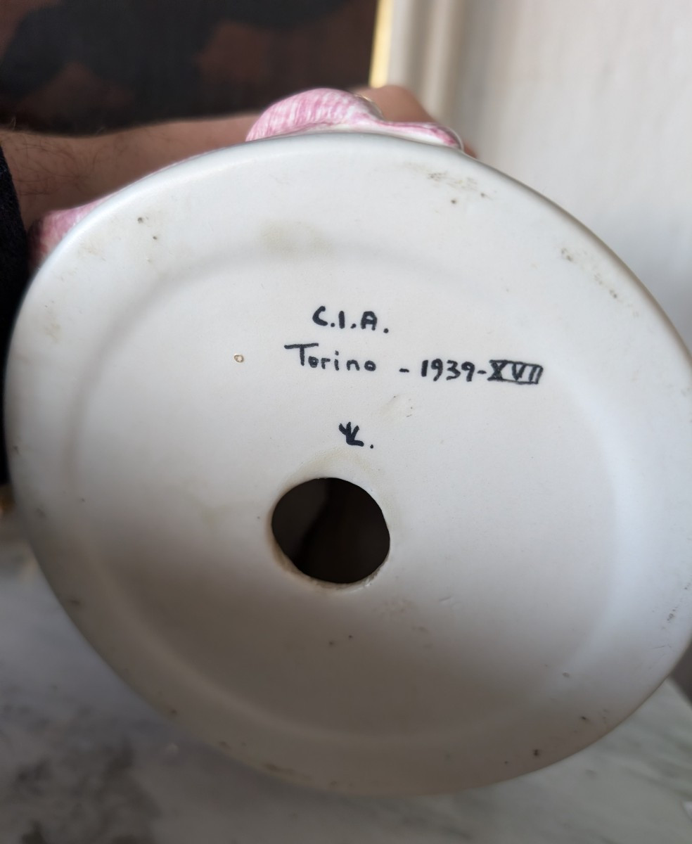 Ciamanna Turin Ceramic Madonna – Religious Sculpture 1950s-photo-2