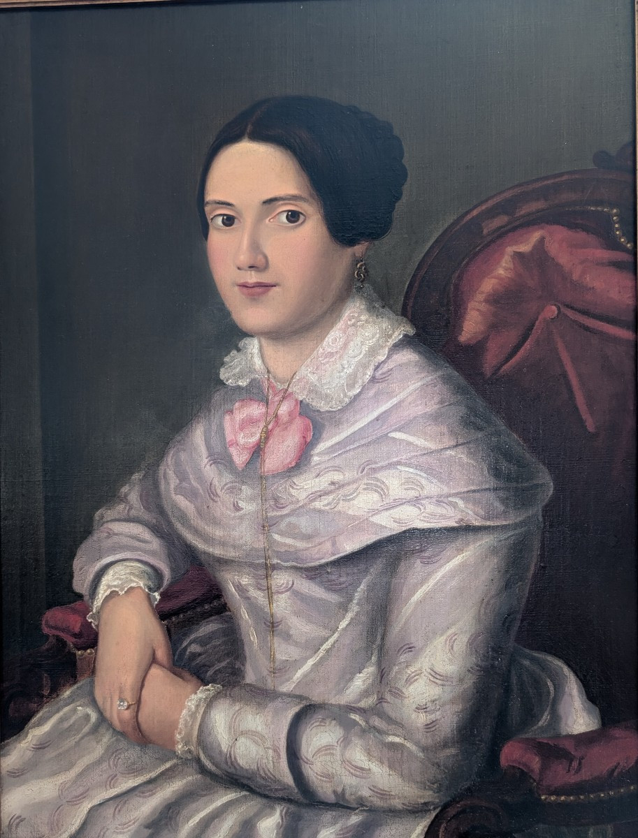 Portrait Of A Young Lady – Oil On Canvas – Mid 19th Century