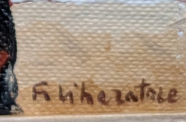 Fausto M. Liberatore, Portrait marin, huile sur toile, années 70-photo-4