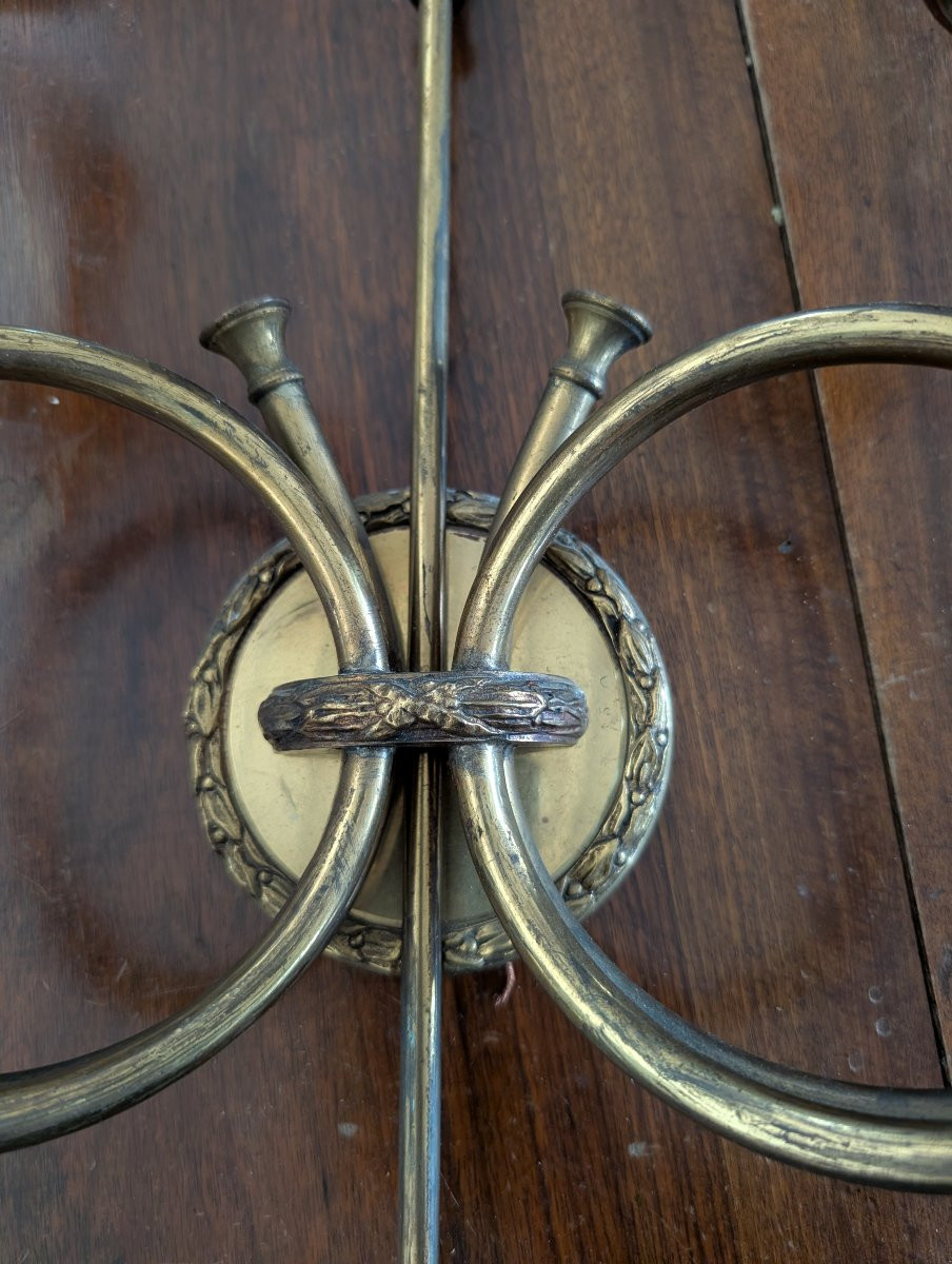 Paires D'Appliques Espagnoles En Laiton Années 50-photo-1