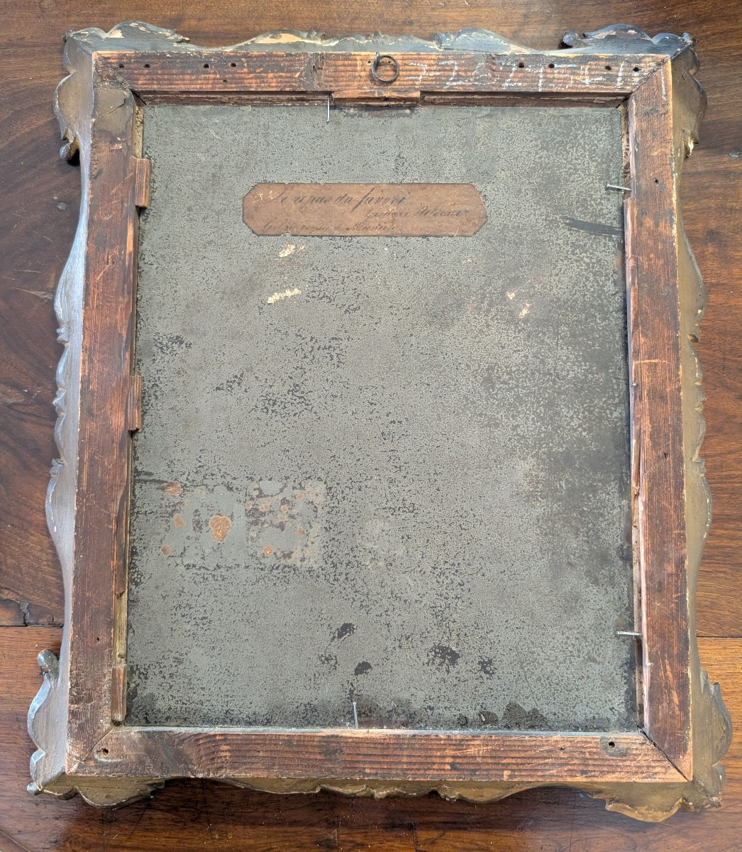 Oil On Metal Painting Depicting A Young Lady With Parrot, Mid-19th Century-photo-4