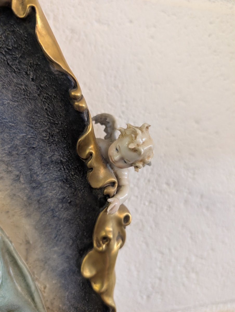 Vierge à l’Enfant avec anges – céramique de Giuseppe Cappe – années 1950-photo-2