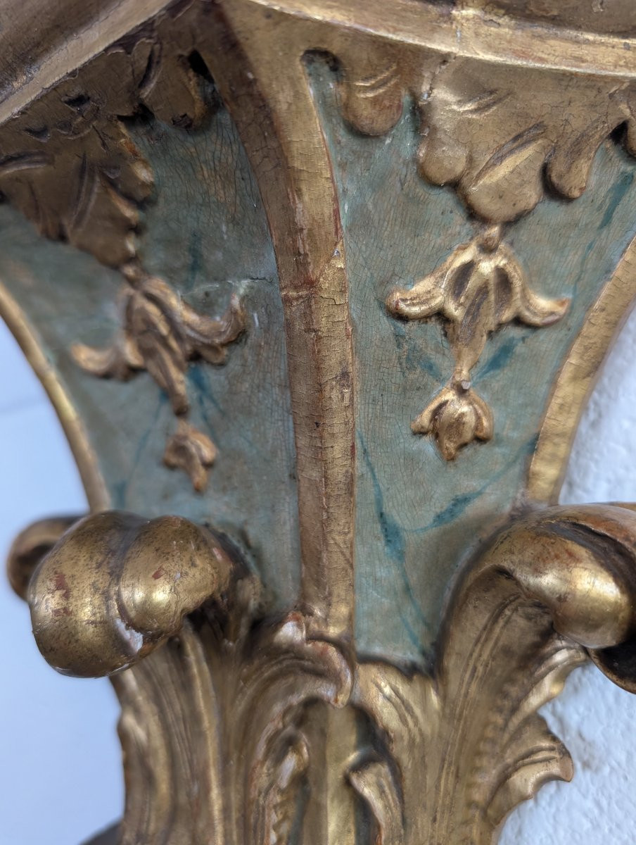 Paire d’Étagères Génoises Louis XVI en Bois Laqué et Doré XVIIIe Siècle-photo-3