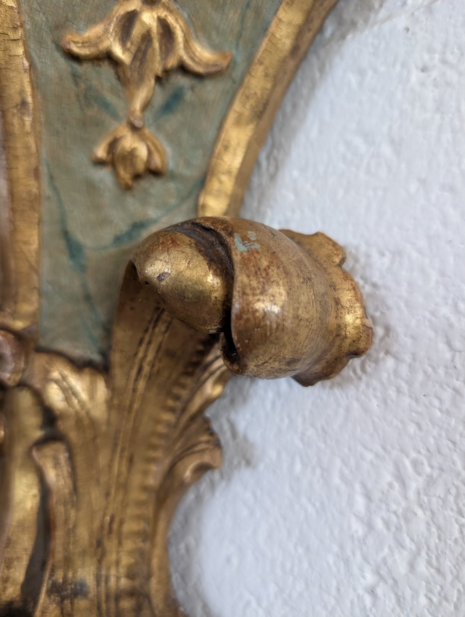 Paire d’Étagères Génoises Louis XVI en Bois Laqué et Doré XVIIIe Siècle-photo-4