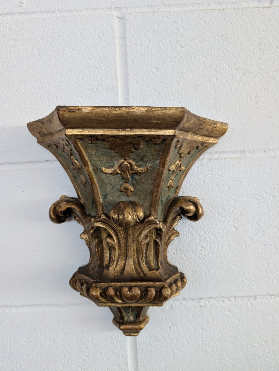 Paire d’Étagères Génoises Louis XVI en Bois Laqué et Doré XVIIIe Siècle-photo-3