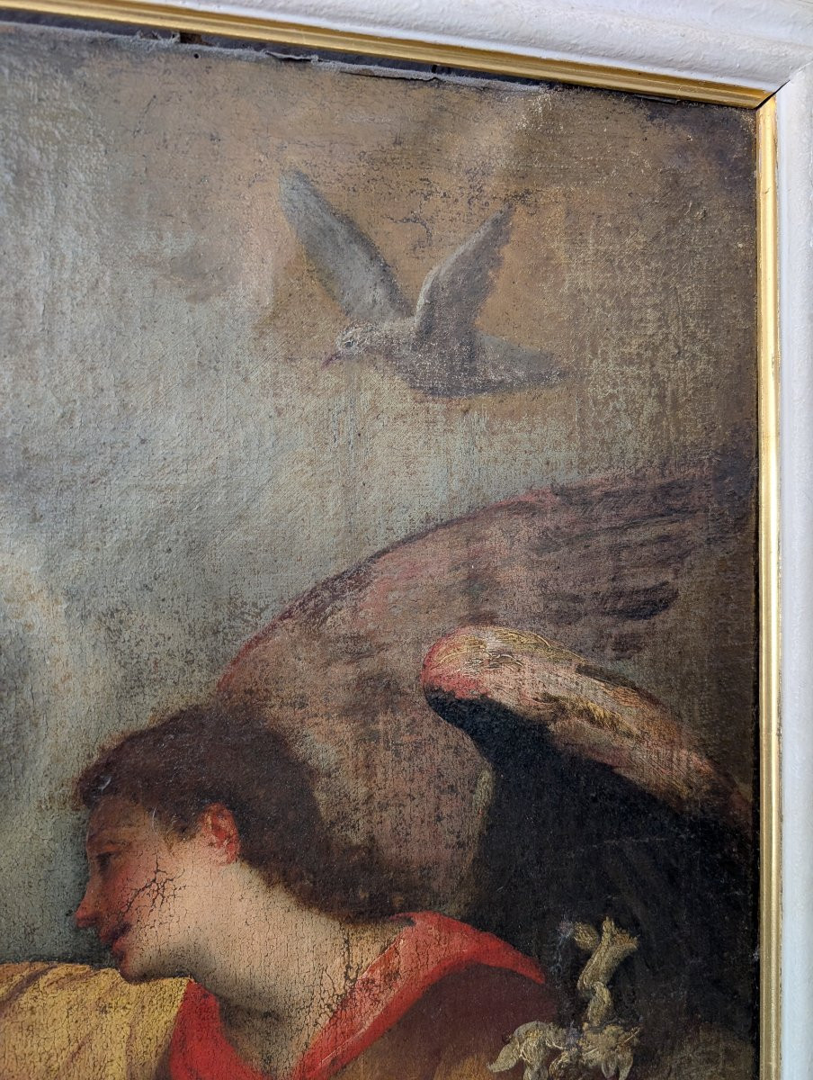 Annonciation, peinture à l’huile sur toile, fin XVIIe siècle, cm 78 x 100-photo-1
