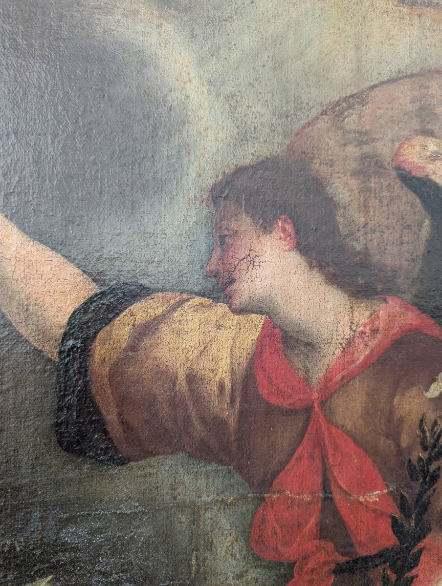 Annonciation, peinture à l’huile sur toile, fin XVIIe siècle, cm 78 x 100-photo-4