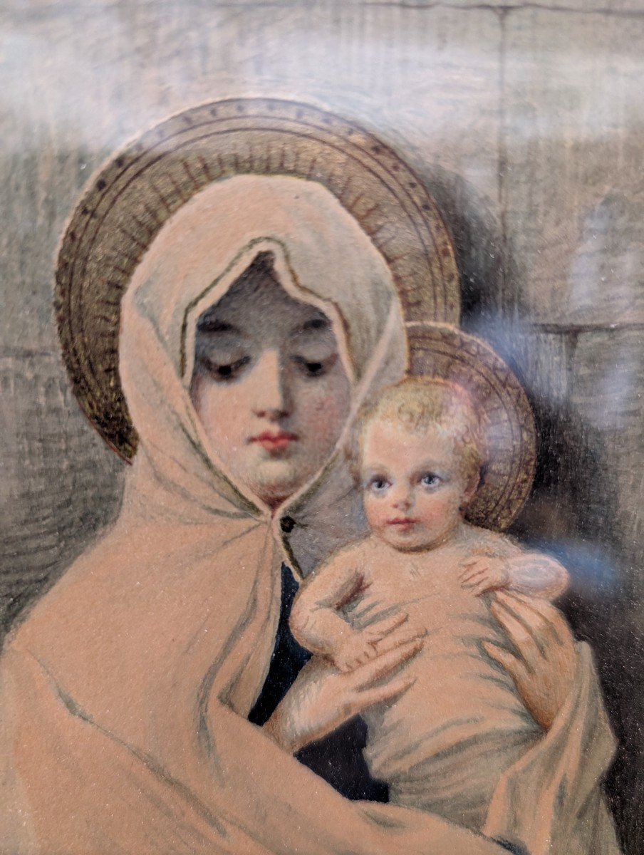 Cesare Jamucci (1904) Madone De L’Olivier Aquarelle-photo-2