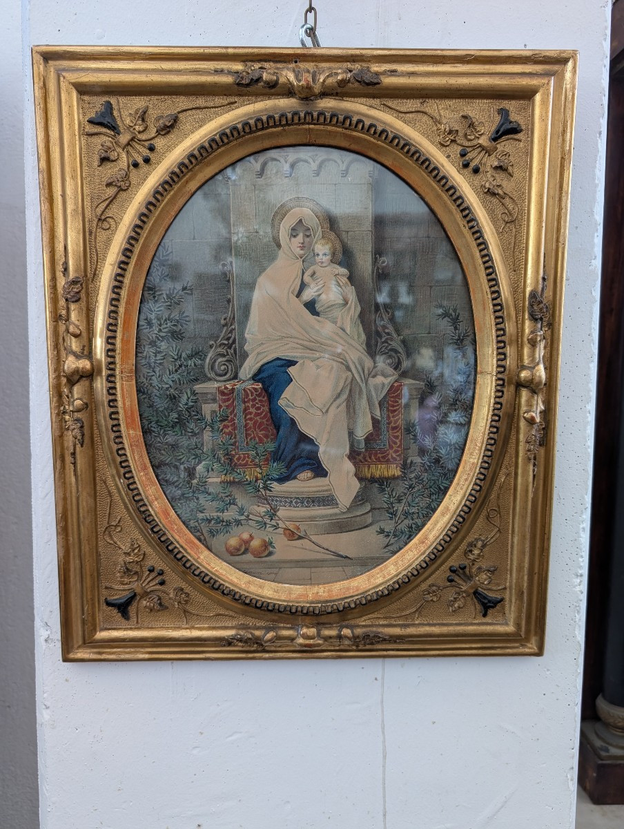 Cesare Jamucci (1904) Madone De L’Olivier Aquarelle-photo-8