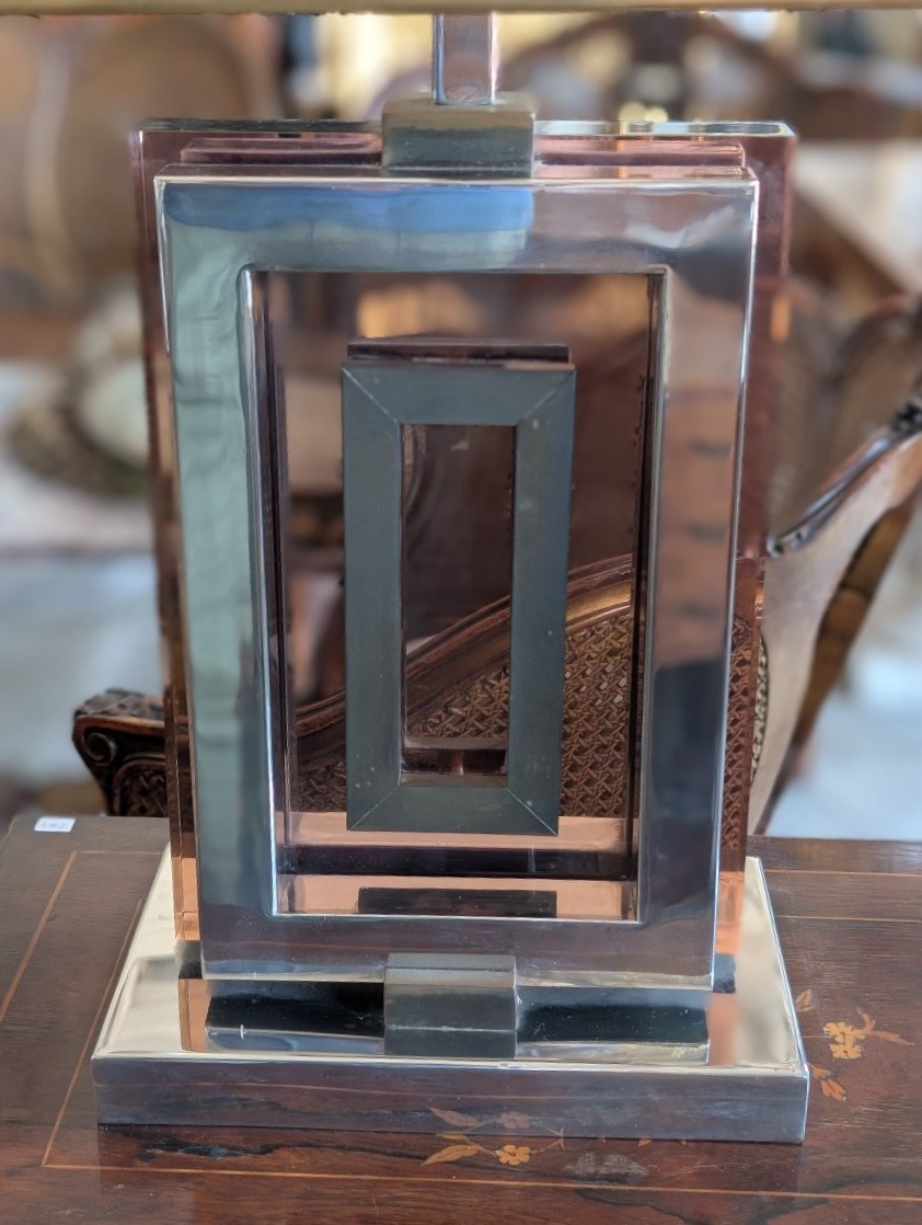 Lampe De Console Romeo Rega En Acier, Laiton Et Plexiglas – Années 1970-photo-2