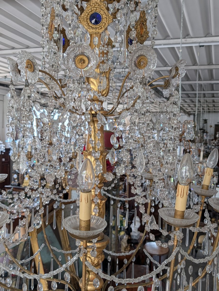 Grand Lustre Génois Néoclassique À 10 Lumières-photo-7