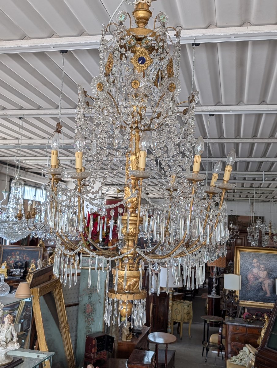 Grand Lustre Génois Néoclassique À 10 Lumières-photo-8