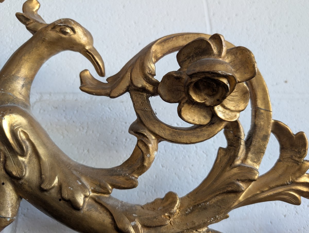 Grande Miroir Florentin Sculpté et Doré Fin XVIIIe Siècle-photo-5