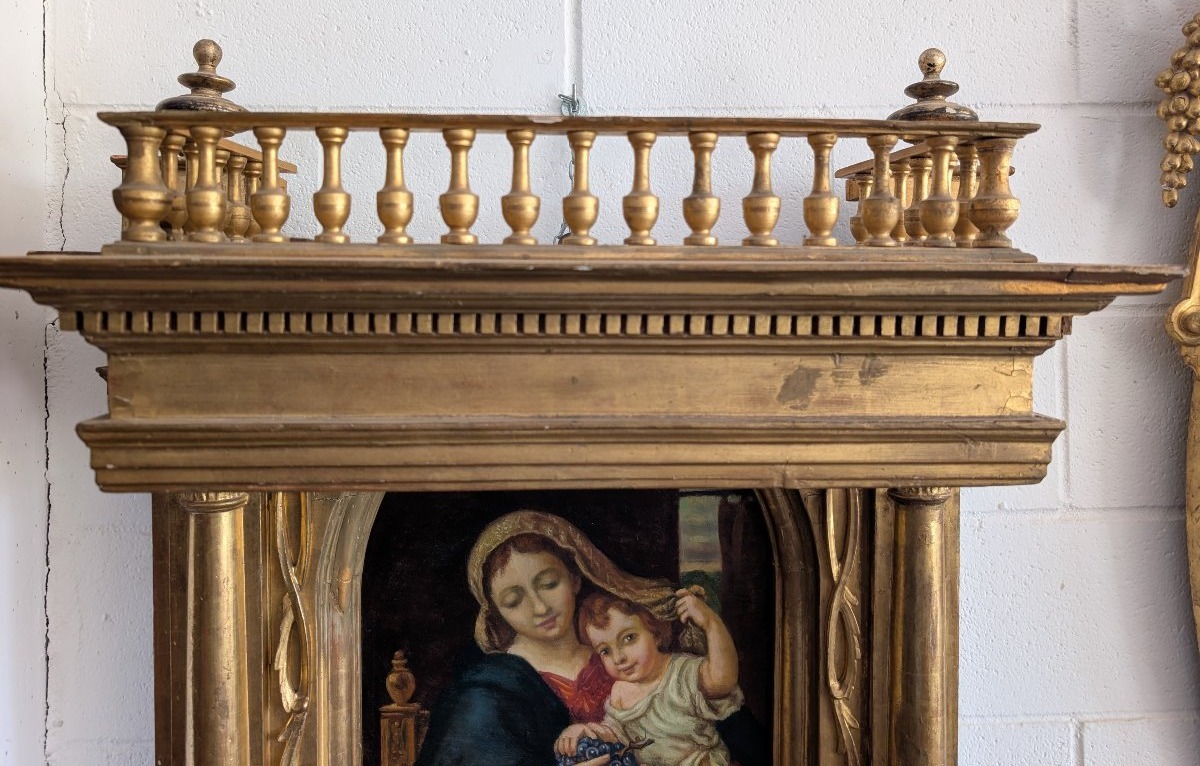Gilded And Carved Wooden Newsstand, 19th Century-photo-2