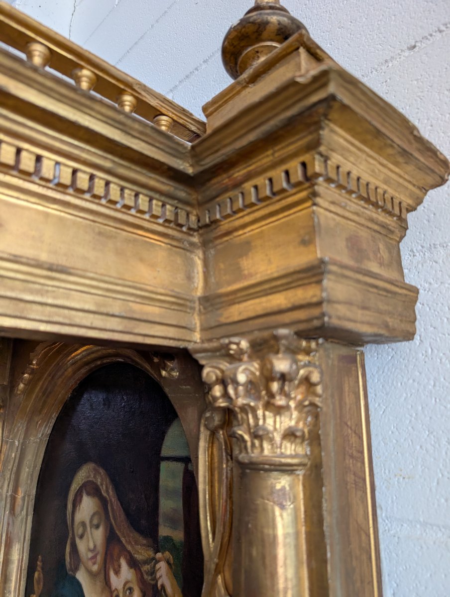 Gilded And Carved Wooden Newsstand, 19th Century-photo-3