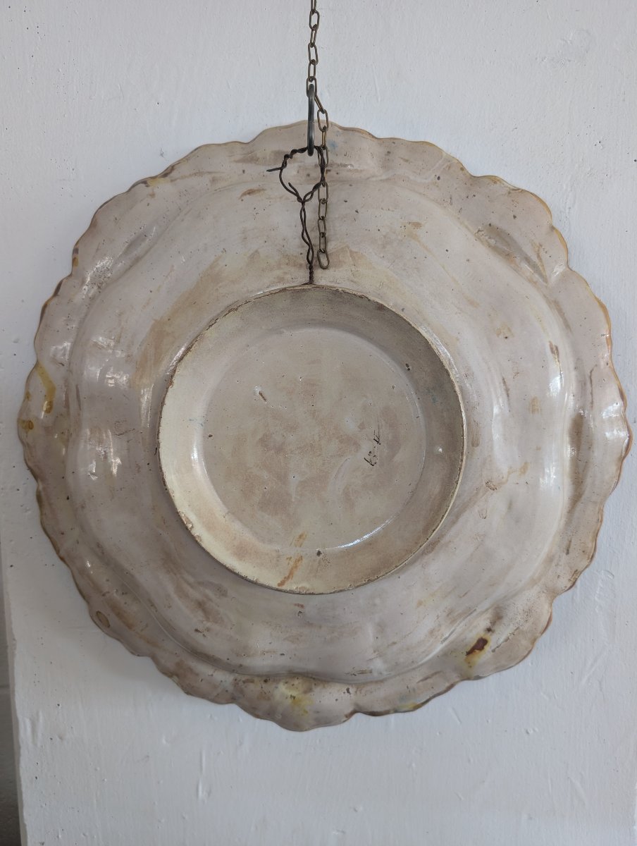 Large Decorative Glazed Plate From Central Italy, Late 19th – Early 20th Century-photo-5